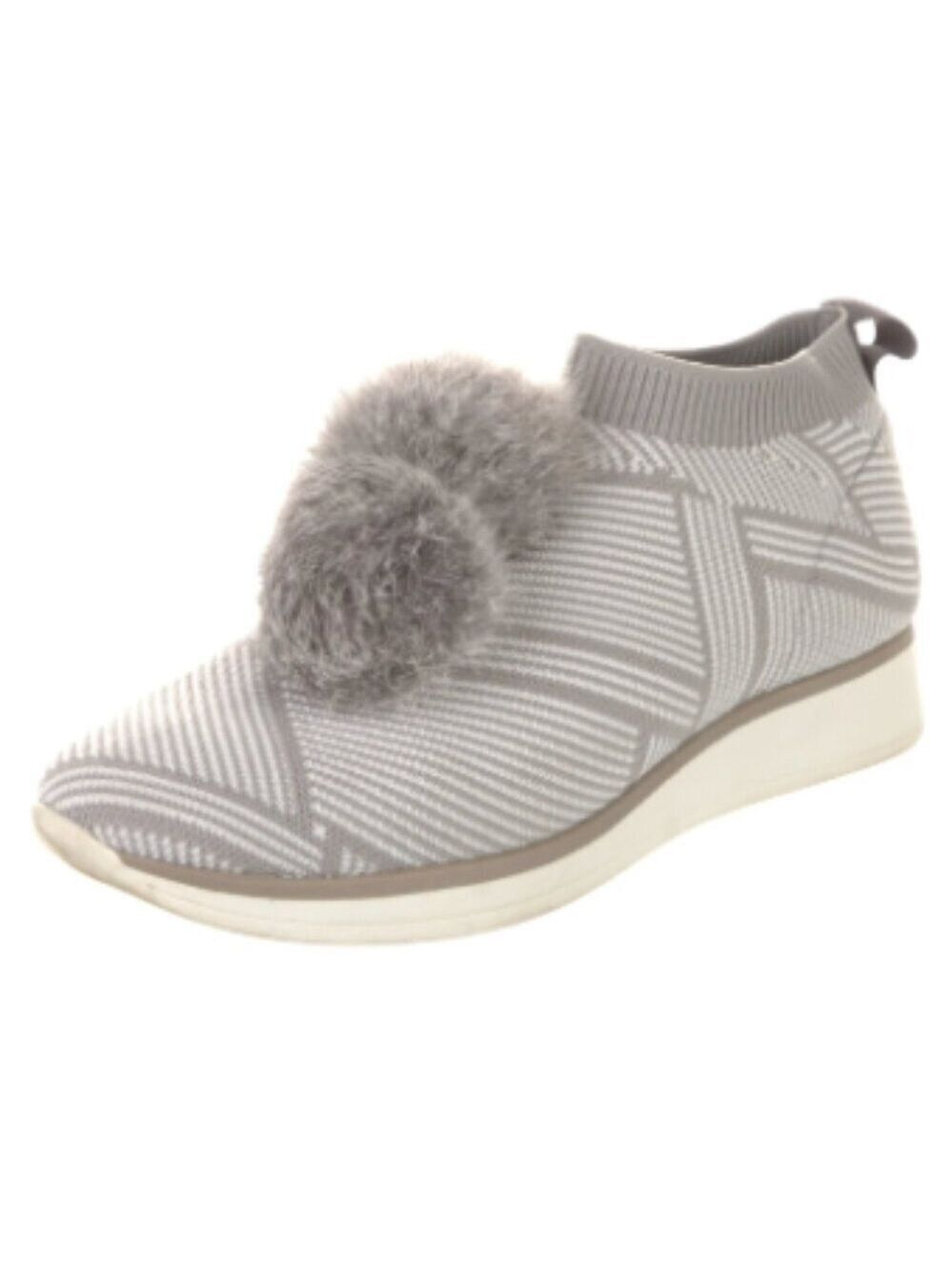 Louis Et Cie Buffie Pom Pom Slip On Knit Sneakers Size 9 Rabbit Fur Casual